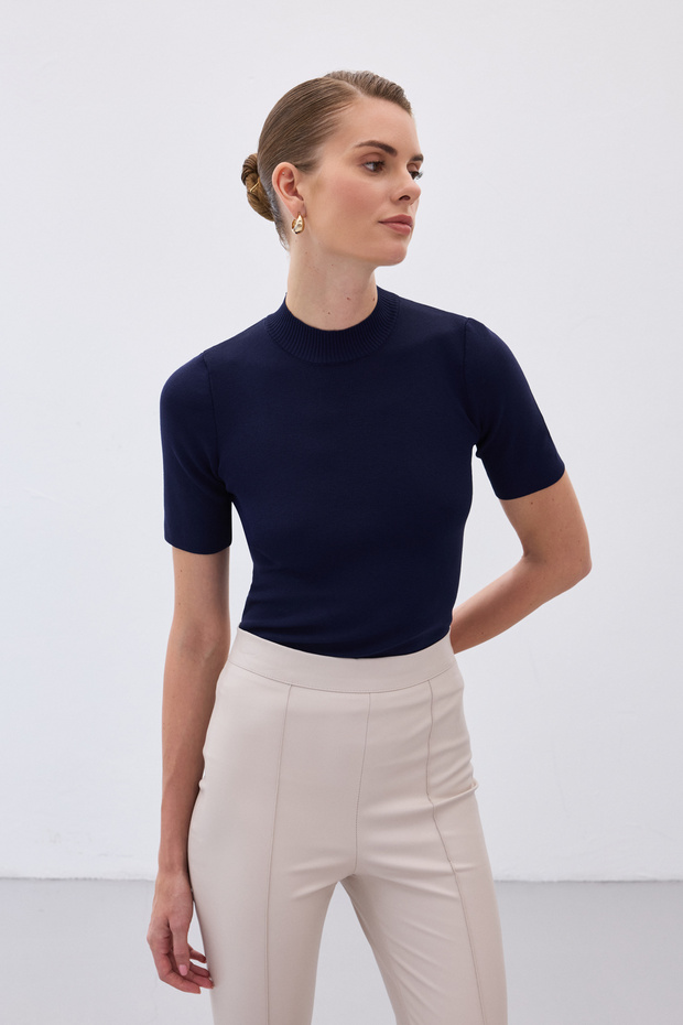 Halber Fischerpullover - Marineblau - 4