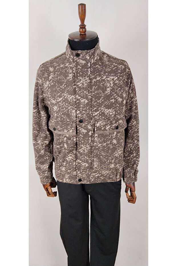 معطف منقوش بجيب كاشي - 2