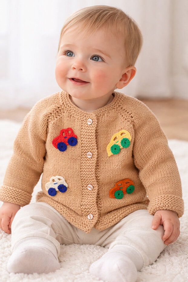 Elörgüsü 3-6 Months Baby Cardigan with Car Seat
