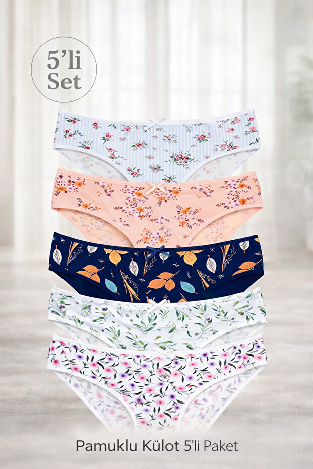 Women's 5 Pieces Cotton Underwear