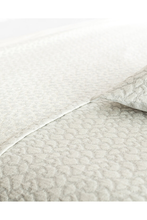 مفرش سرير أوردي مزدوج - رمادي - 4