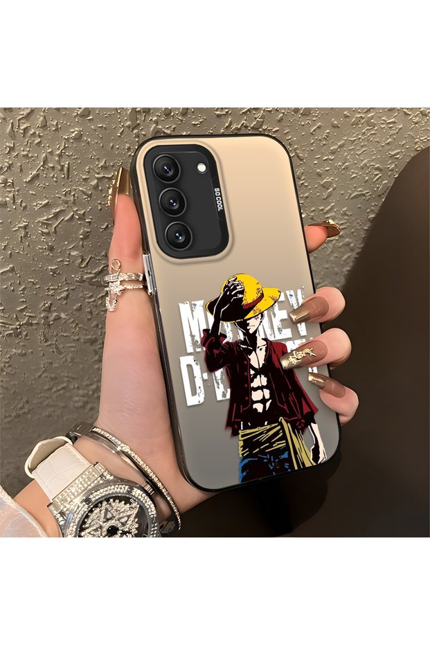 Samsung Galaxy S22 Compatible Trend Men's Patterned Silicone Edge Hard Back Shockproof Case
