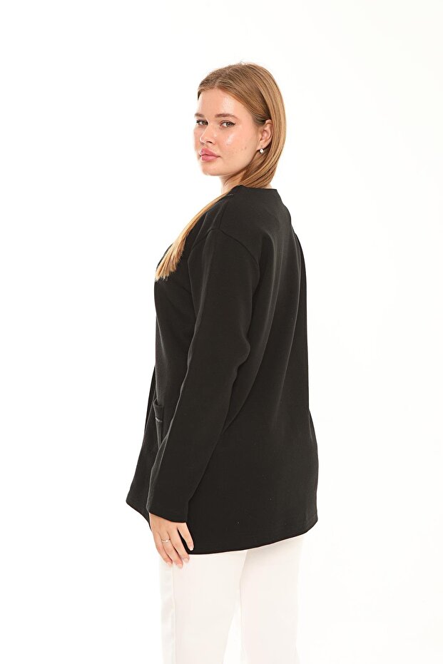 Çelik Örme Triko Düğmeli Anne Ceket 2405 - 6