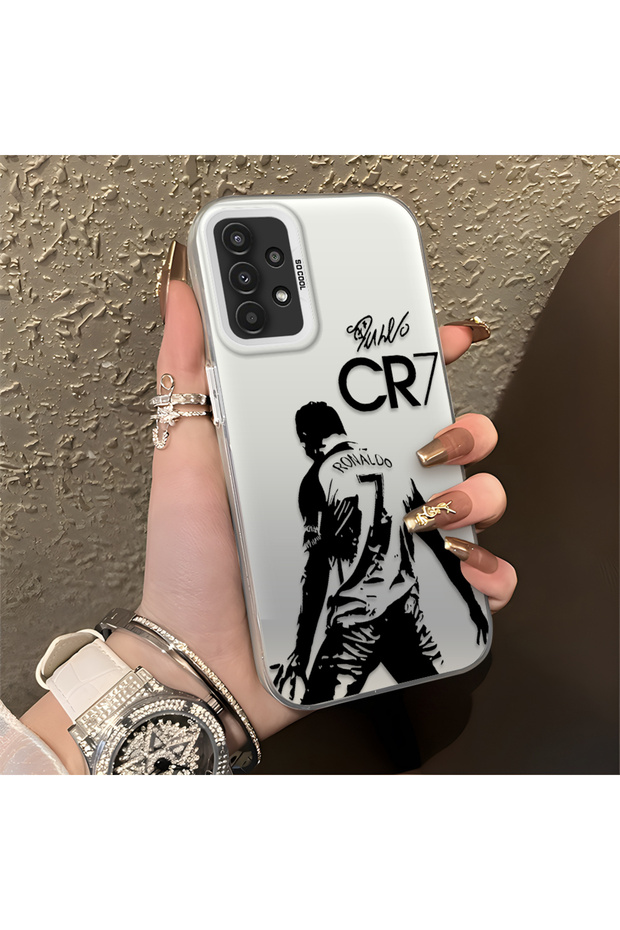 Samsung Galaxy A13 4g Compatible Star Football Player Patterned Silicone Edge Hard Back Shockproof Case