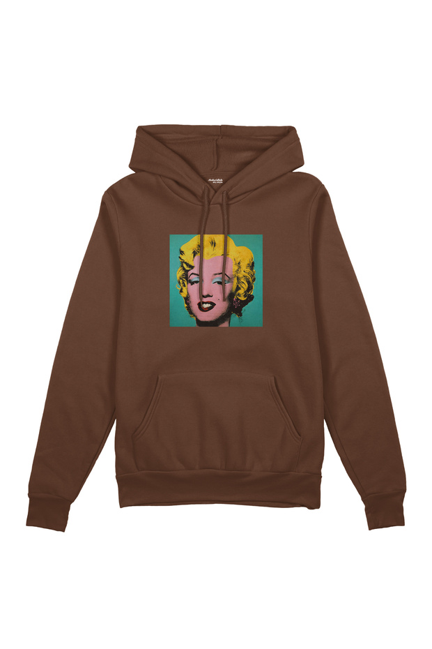 Andy Warhol / Marilyn Monroe Blue Oversized Hoodie - Brown