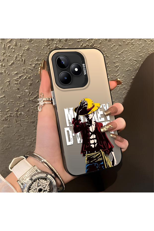 Realme Note 50 Compatible Trendy Men's Patterned Silicone Edge Hard Back Shockproof Case