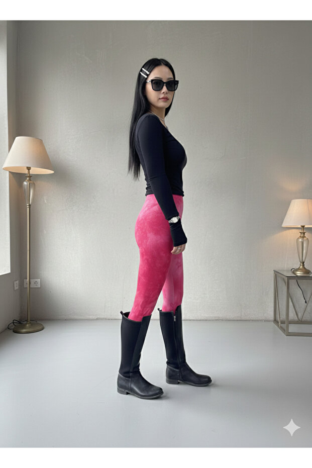 KOYU PEMBE BATİK TAYT - 4