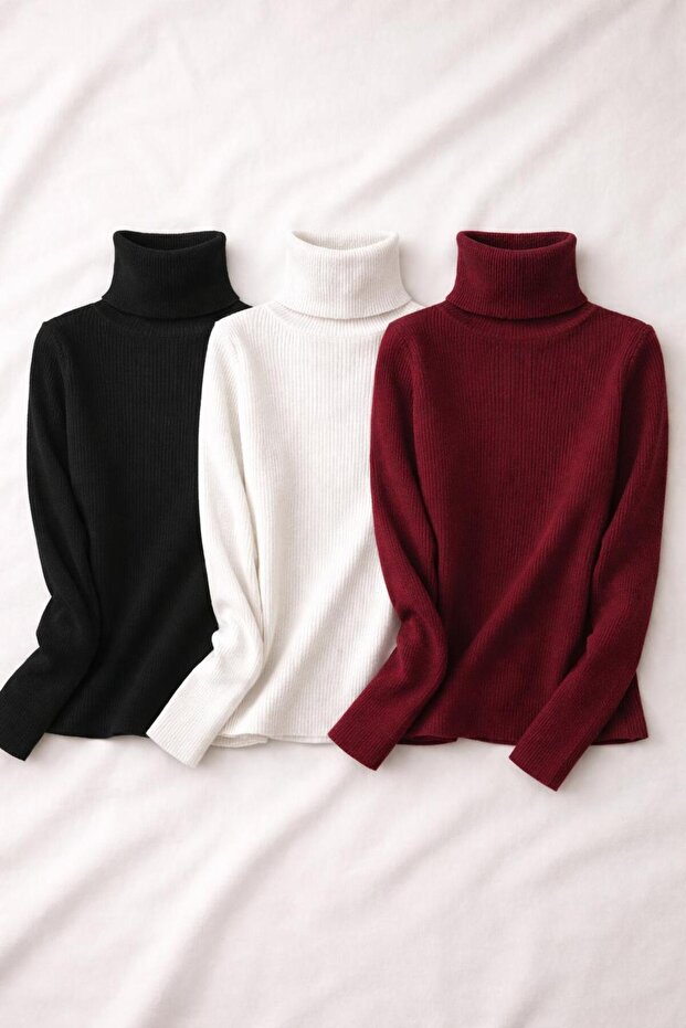 Women's 3-Piece Ade High Neck Turtleneck Long Sleeve