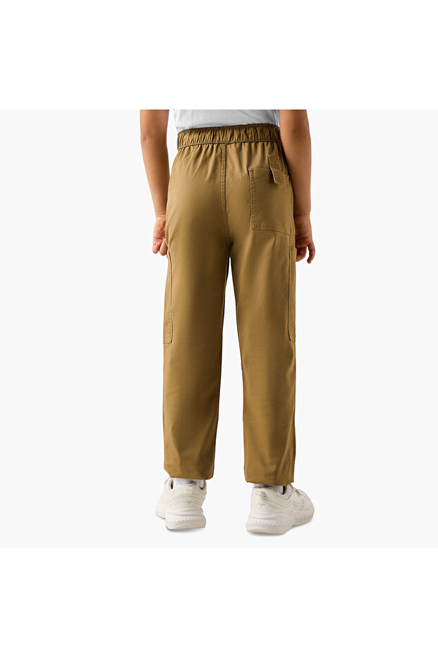 بنطال كارجو متين مزود برباط مطاطي وجيوب - 3