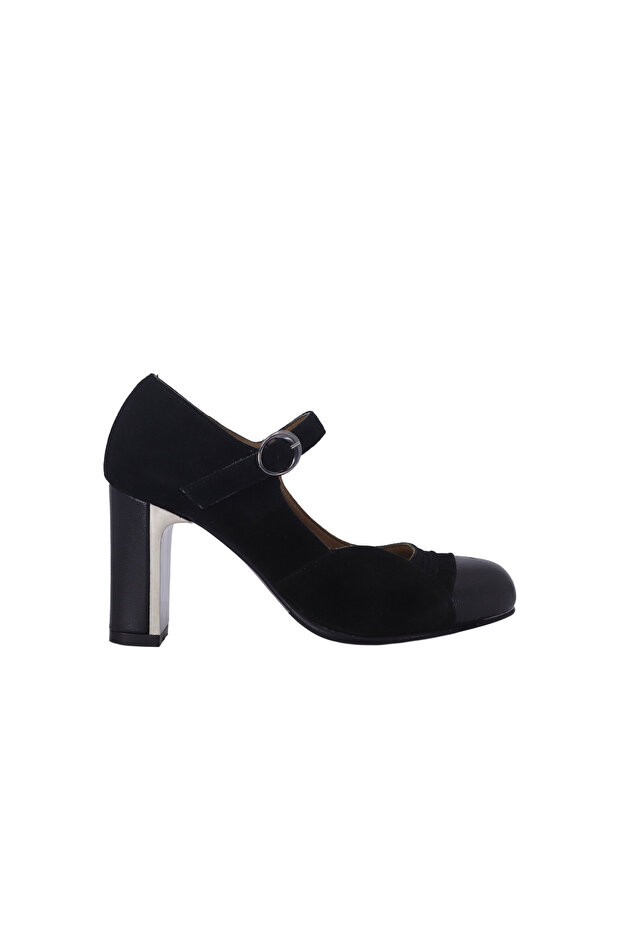 26278S Genuine Suede Leather Heeled Women's Shoes