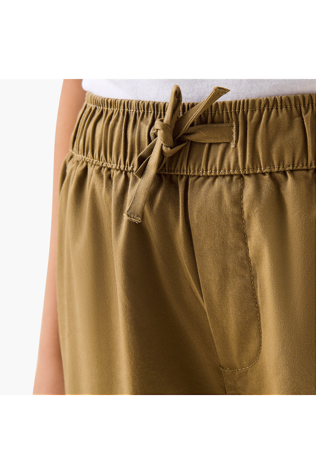 بنطال كارجو متين مزود برباط مطاطي وجيوب - 6