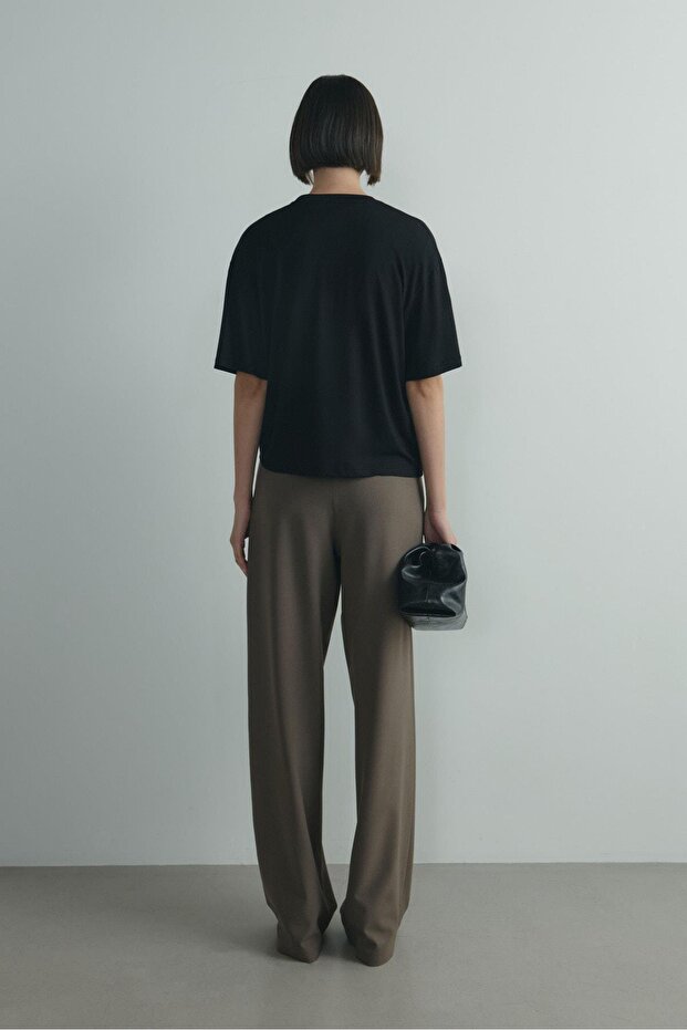 Siyah Atlas Basic Tişört - 5