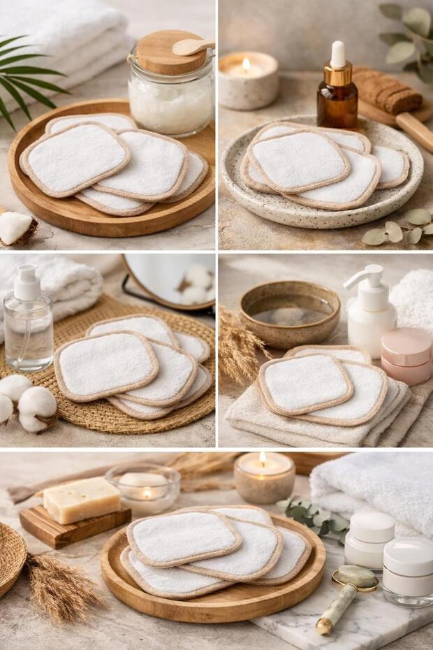 Cotton Natural 5-Piece Washable Makeup & Skin Cleansing Care Pad