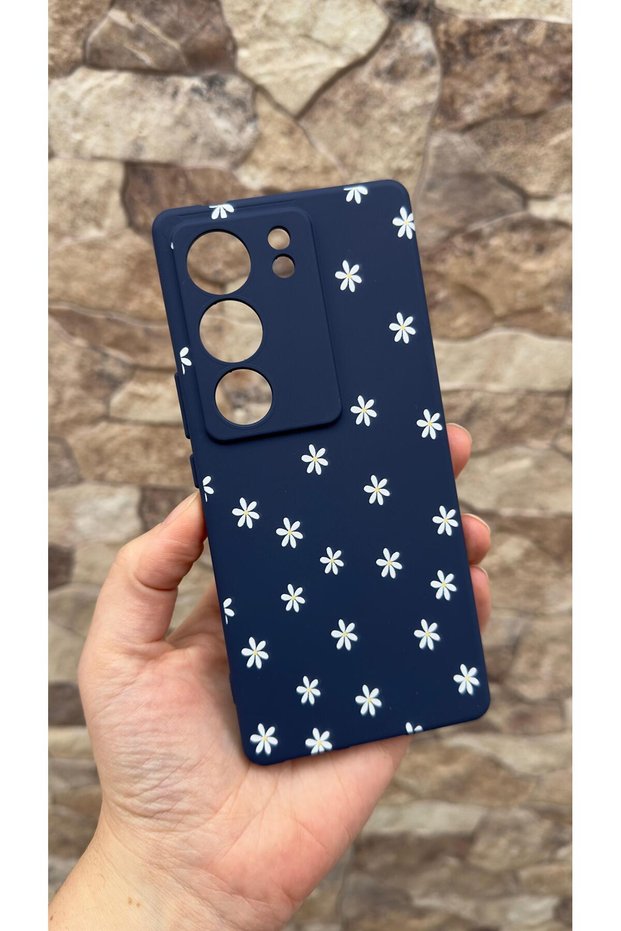 Vivo V29 Compatible Mini Daisy Patterned Silicone Shock-Absorbing Classic Protective Rubber Case