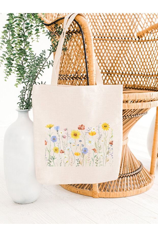 Daisy Patterned Cloth Bag - 4