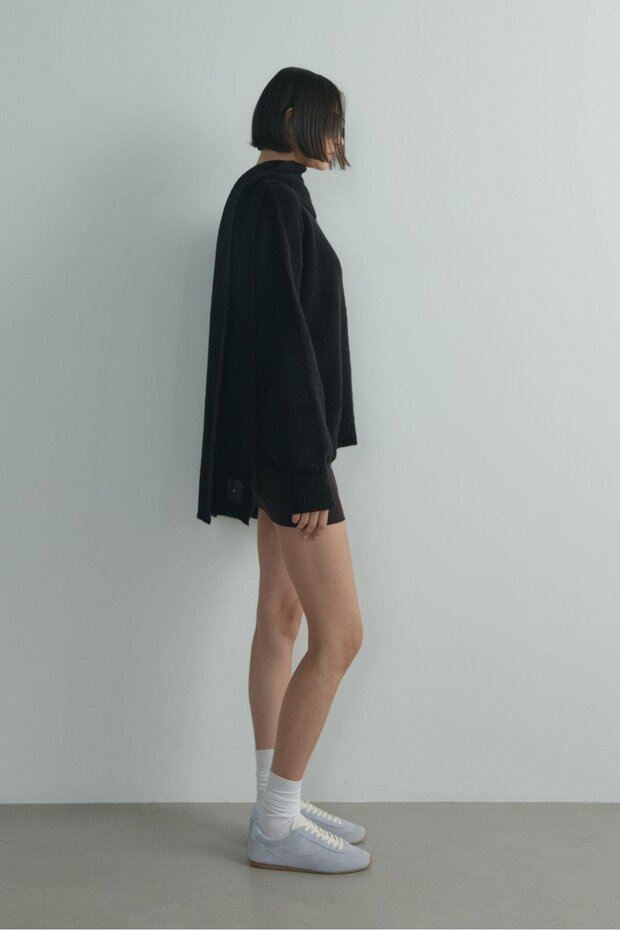 Siyah Bella Oversize Kazak - 4