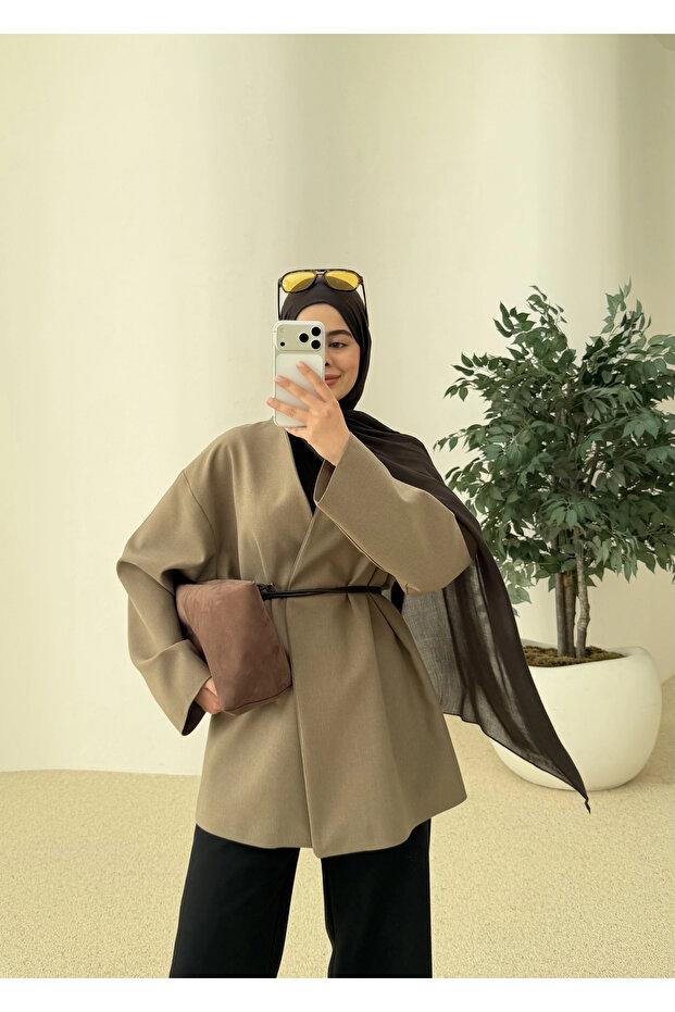 7673 POLEVİSKON CEKET VİZON - 5