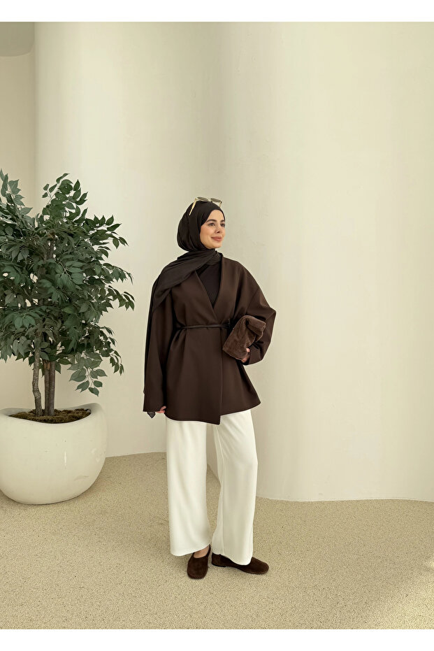 7673 POLEVİSKON CEKET KAHVE - 2