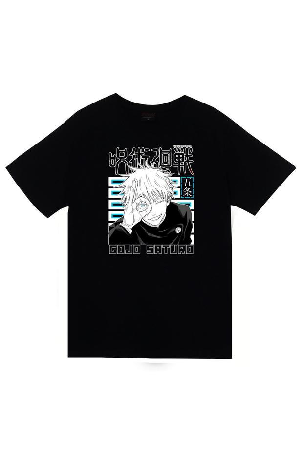 Jujutsu Kaisen Satoru Gojo Anime Printed Unisex 100% Cotton Black T-Shirt
