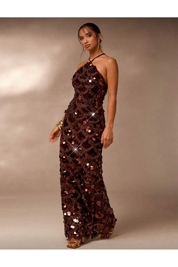 Kadın Pullu Askılı Elbise - 2