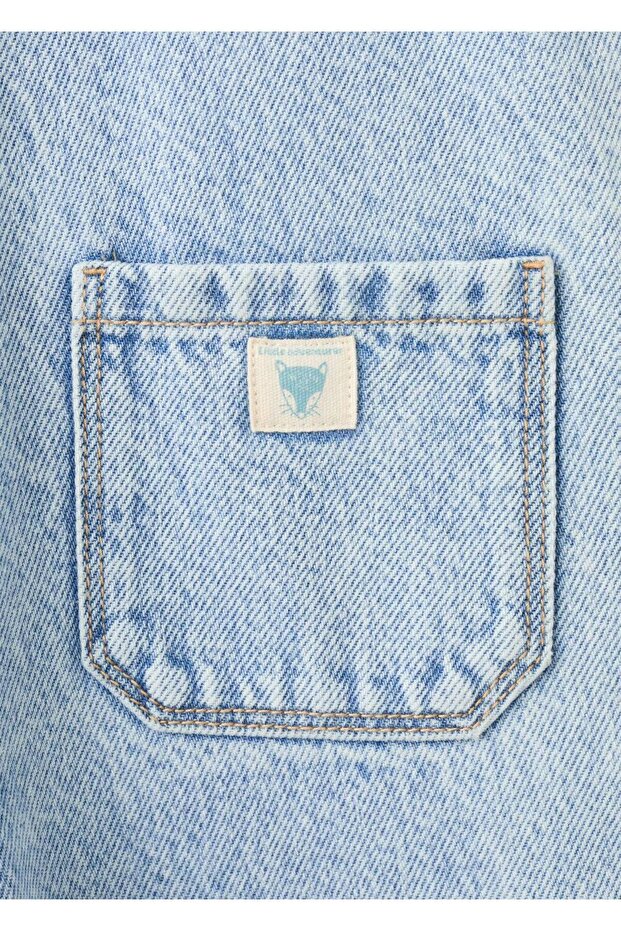 Uzun denim tulum - 5