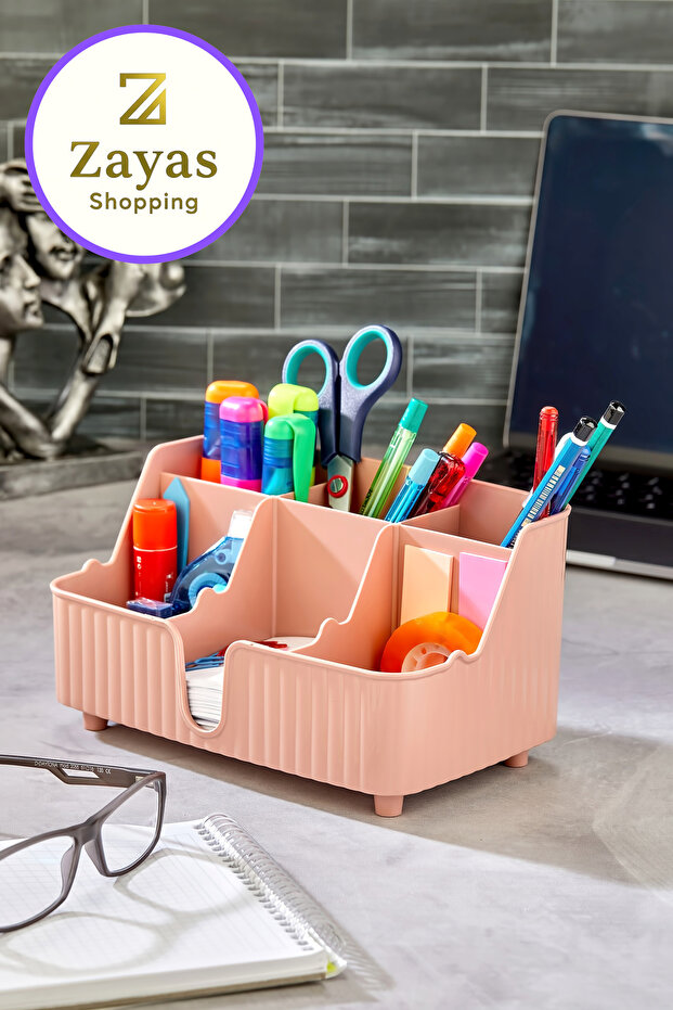 Zs-0058-Vi̇va-Multipurpose Desktop Pen Holder-Makeup Organizer-Jewelry Organizer