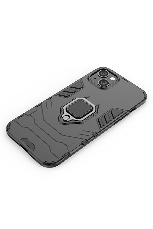 iPhone 14 Compatible Ring Armor Case - Black - 2