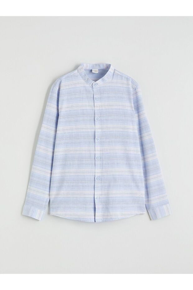 LCW Kids Judge Collar Striped Boys' Shirt