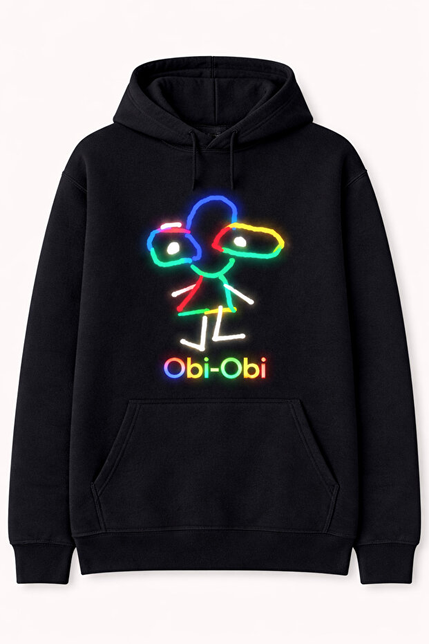 MARKA - Kapüşonlu Neon Baskılı Sweatshirt - 1