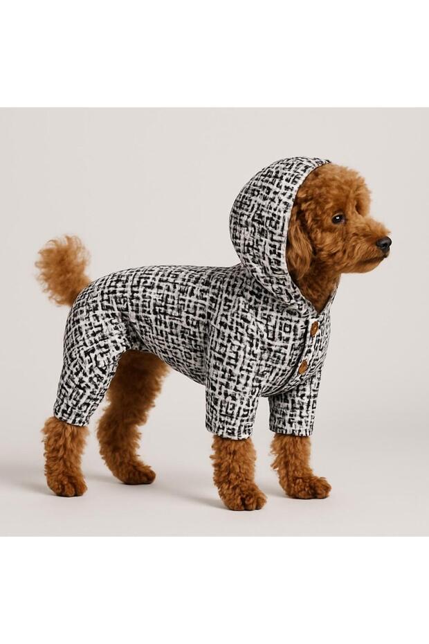 Nordic Mono Kapüşonlu Triko Tulum - 1