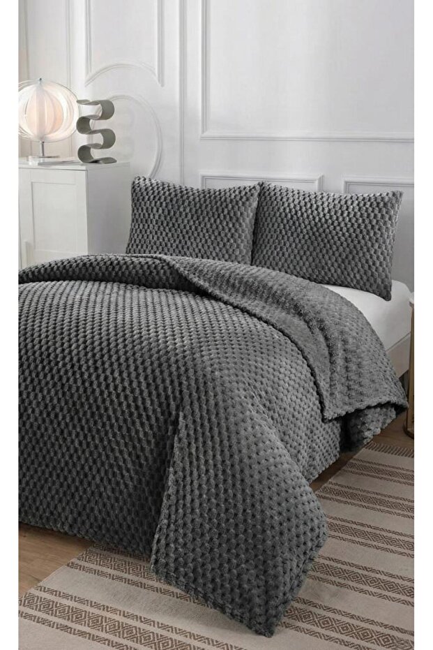 غطاء سرير مزدوج SOFT Arya مقاس 260x240 أنثراسيت