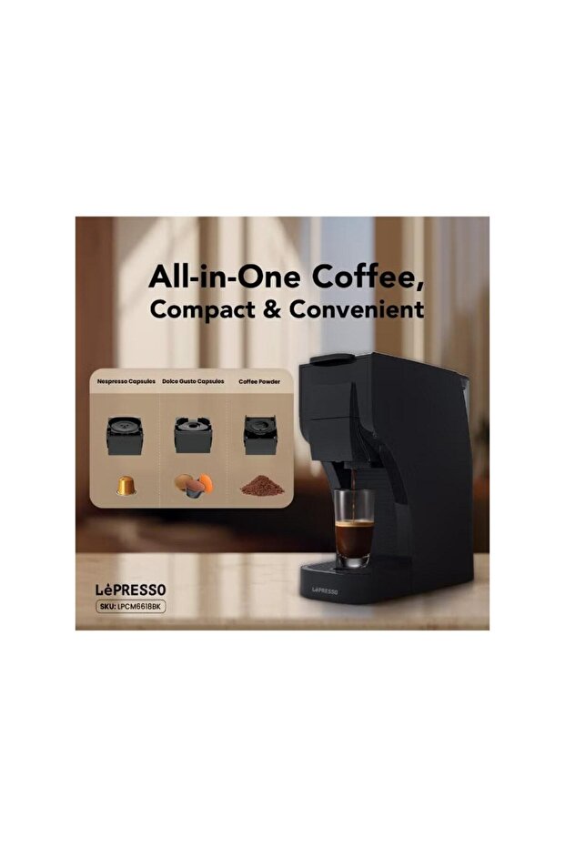 ماكينة قهوة متعددة الكبسولات مزودة بمضخة ضغط 20 بار وخاصية الإيقاف التلقائي - 5