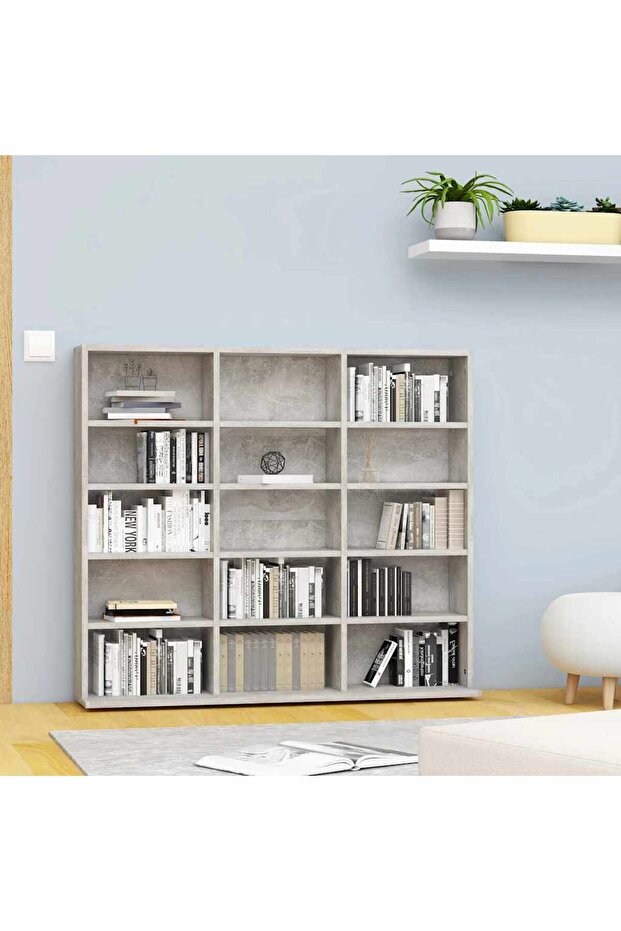 CD Cabinet Concrete Grey 100x23x89.5 cm Engineered Wood