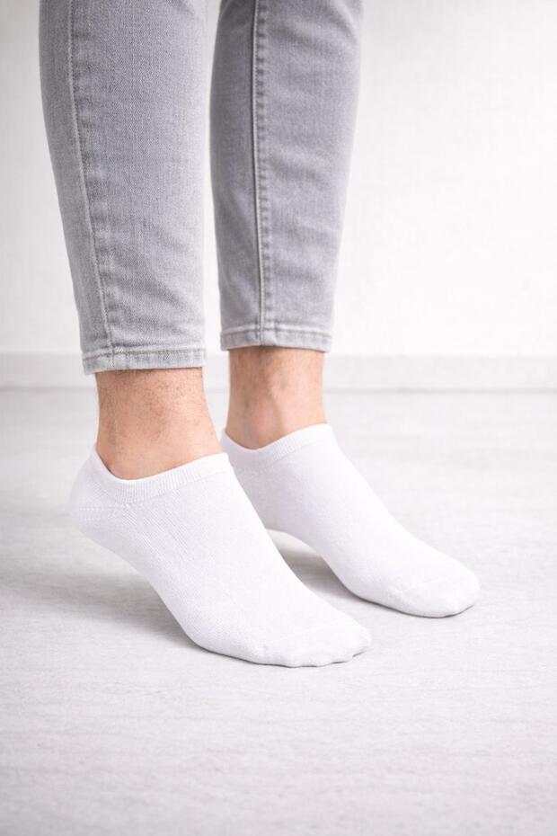 3 Pack Men's Black-White Cotton Booties Socks