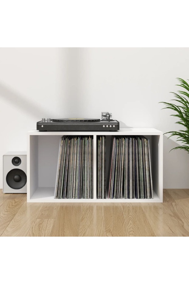 Vinyl Storage Box White 71x34x36 cm Engineered Wood
