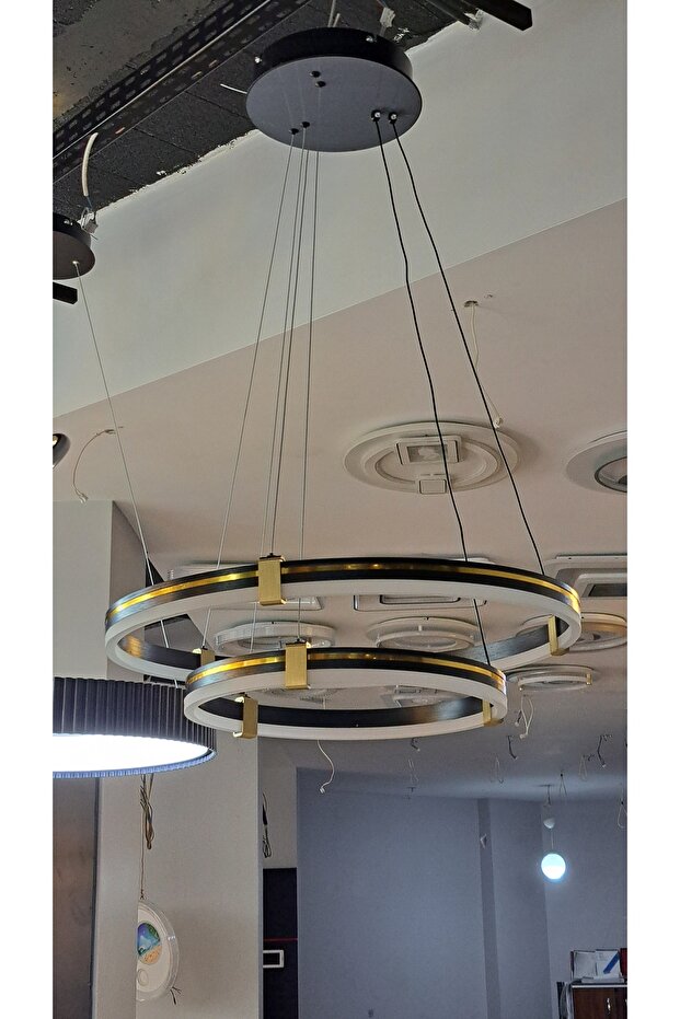 Üç Renk Led Sarkıt Halka Avize - 4