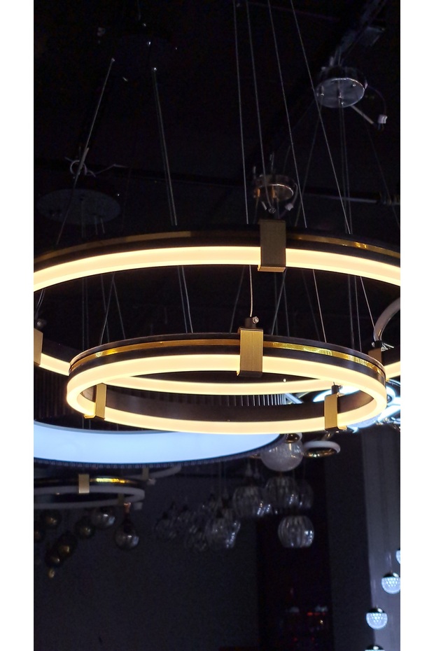 Üç Renk Led Sarkıt Halka Avize - 6