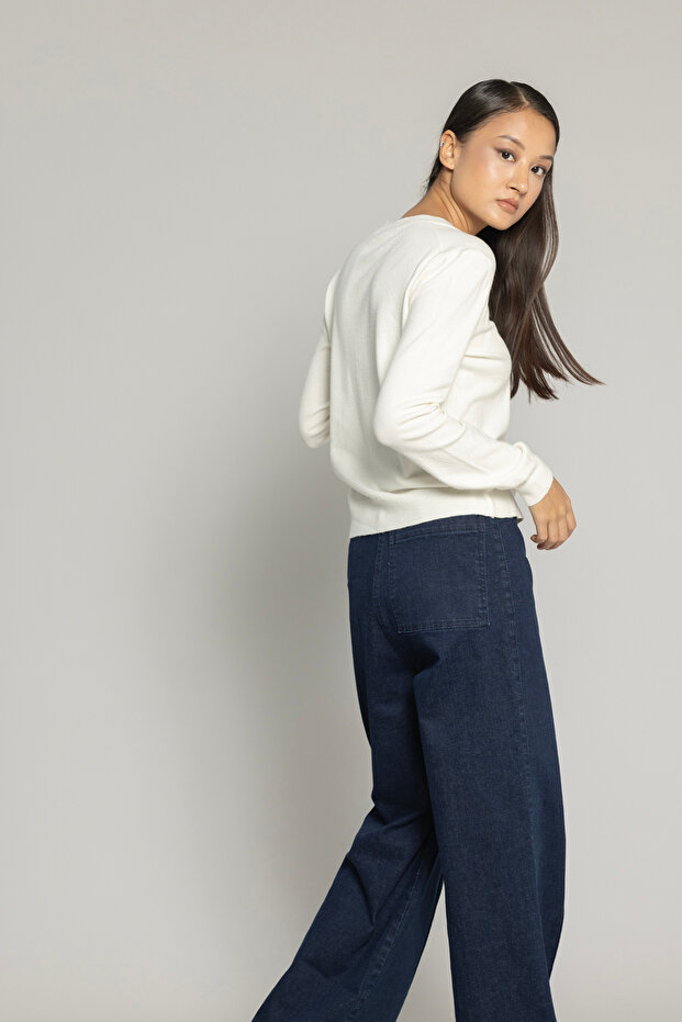 سترة بياقة دائرية أساسية - 3