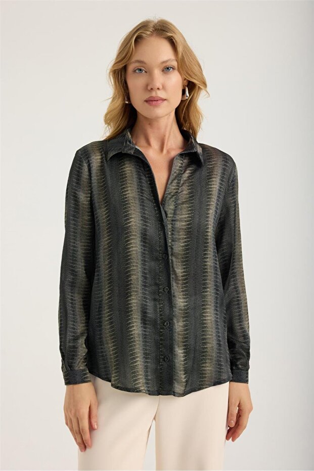 Риза с 5-копчева яка от Python Pattern - 1