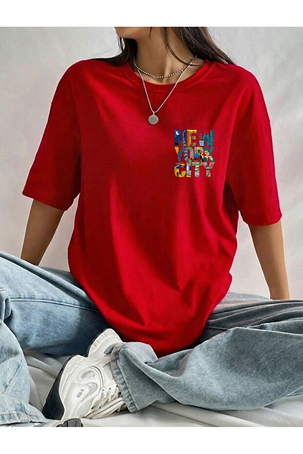 Women's New York Color Crew Neck Tshirt