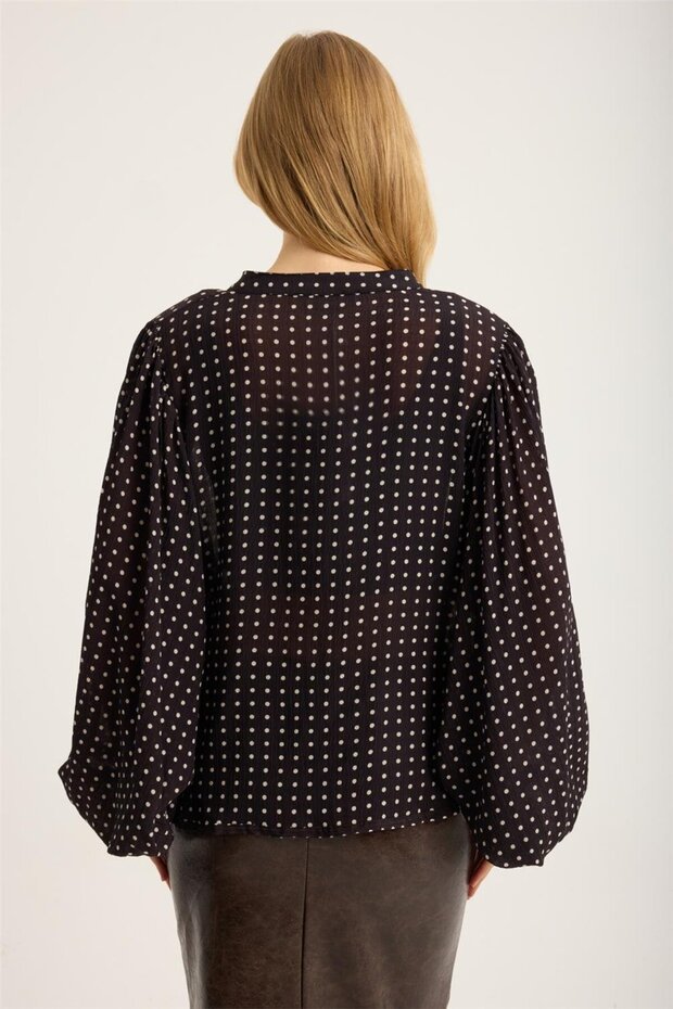 Puantiyeli Dik Gömlek - 5