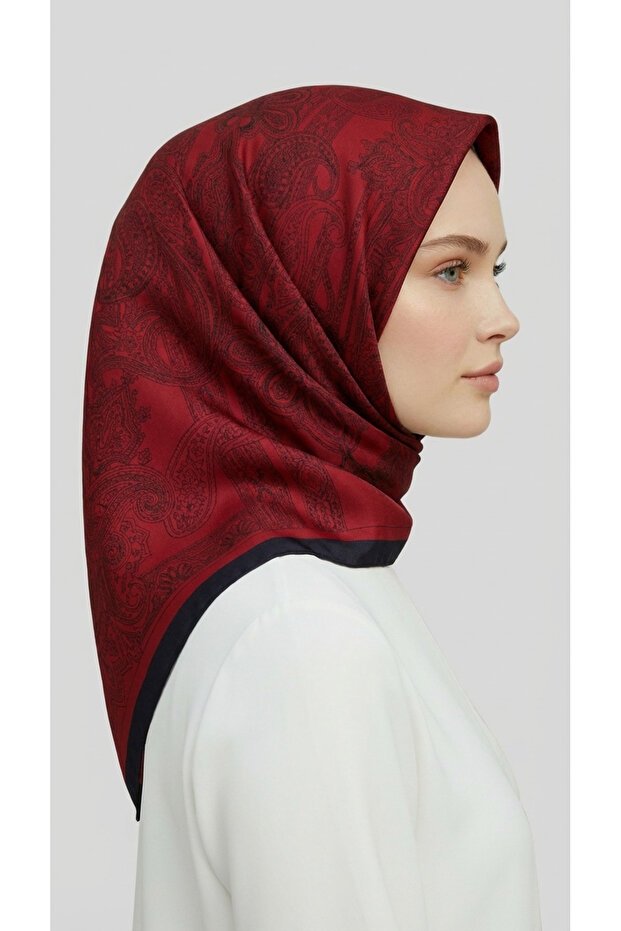 وشاح من البوليستر بنمط عرقي - أحمر - 7