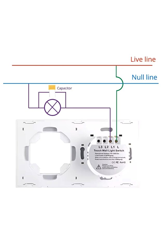 Socket with Touch Switch, USB, USB C, Tempered Glass - 2