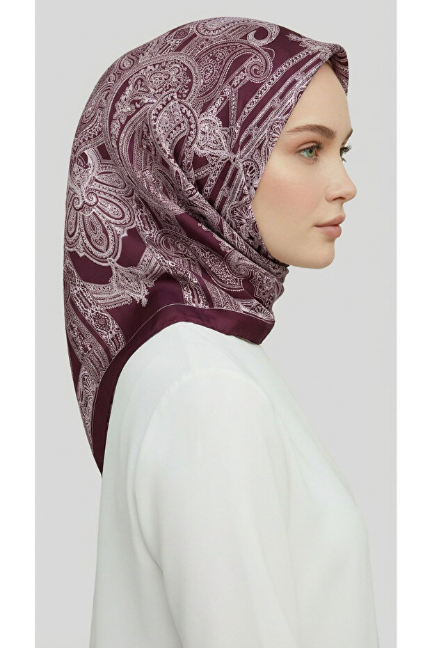 وشاح من البوليستر بنمط عرقي - أرجواني - 6