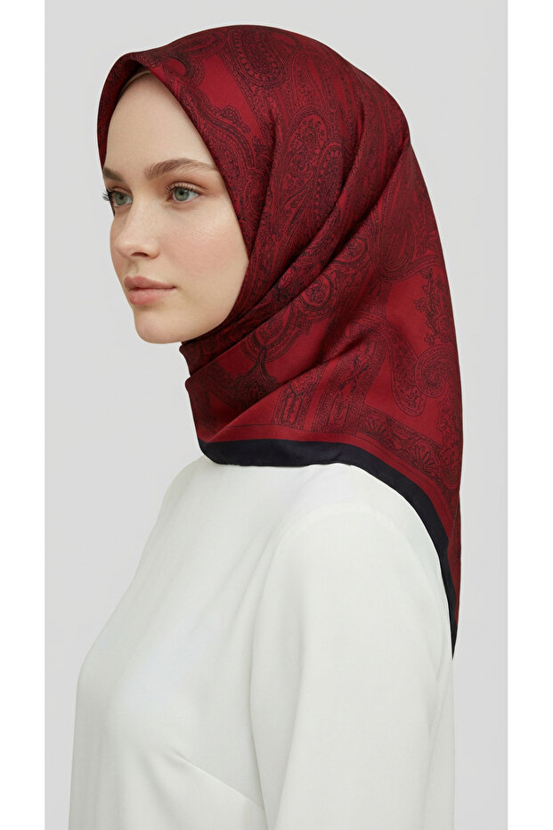 وشاح من البوليستر بنمط عرقي - أحمر - 6