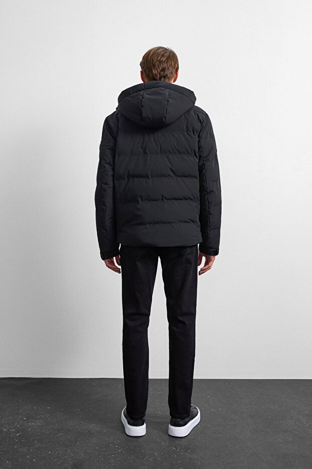 Siyah Relaxed Fit Puffer Jacket - 6