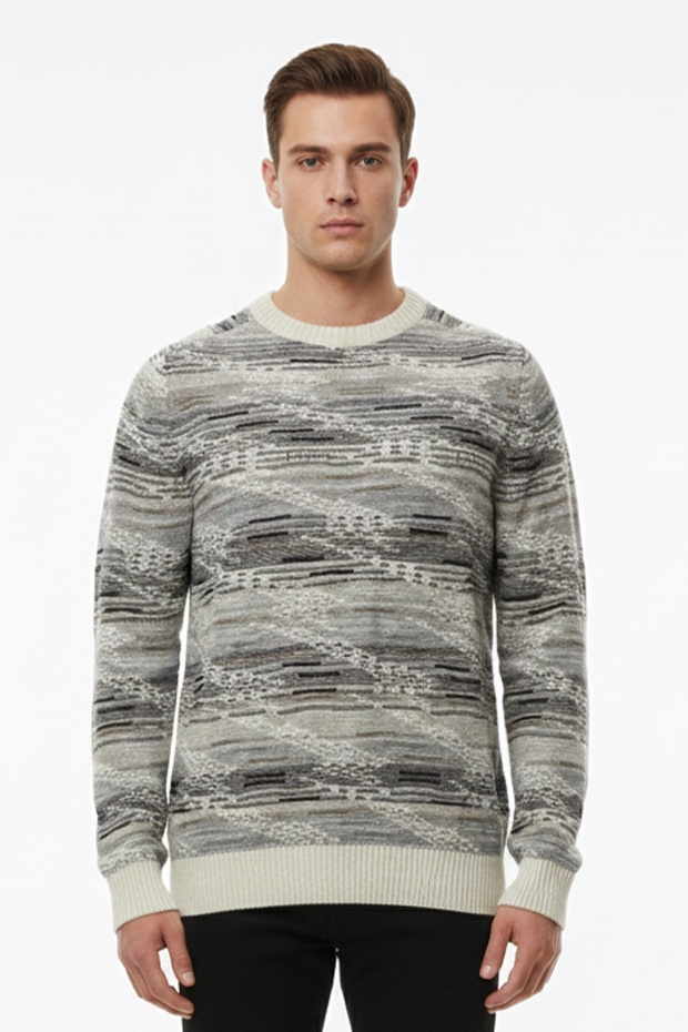 Erkek Bisiklet Yaka Kazak - 1