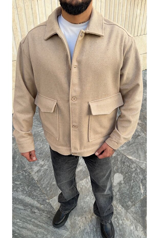 Oversize Kaşe Ceket - 3