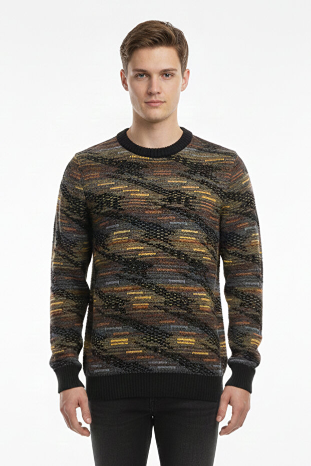 Erkek Bisiklet Yaka Kazak - 1