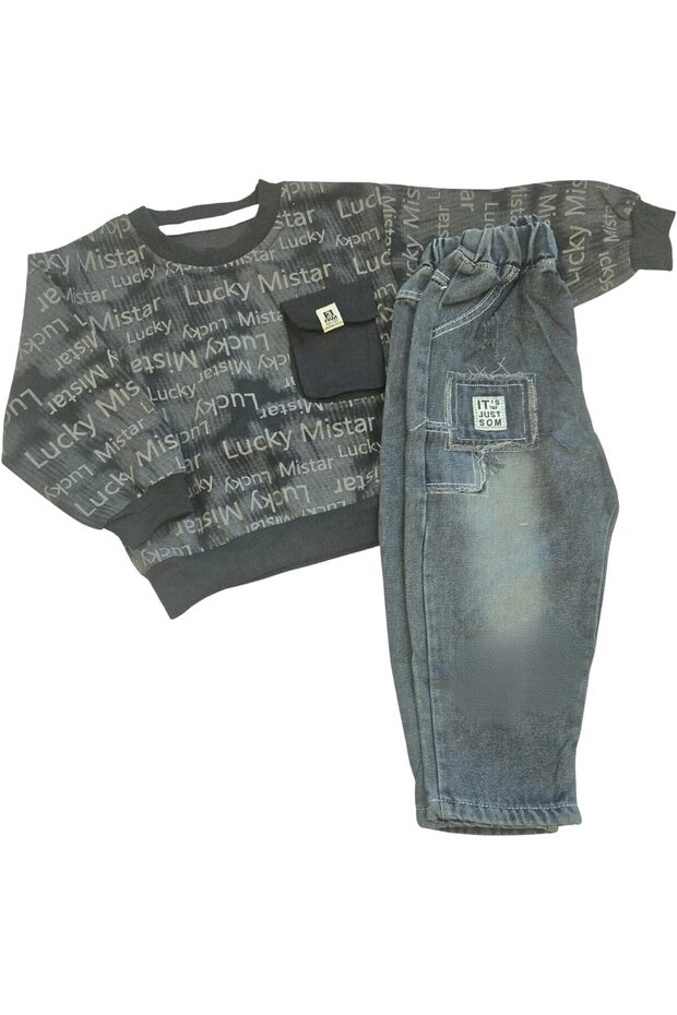 Lucky Mistar Denim Set for Boys – Casual & Partywear Ethnic Dress Set